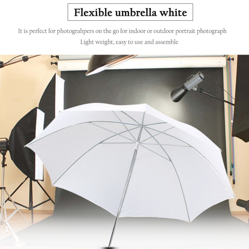 Pro Studio photographie Flash translucide doux agneau parapluie matériel aluminium arbre Nylon léger 33in 83cm blanc ACEHE