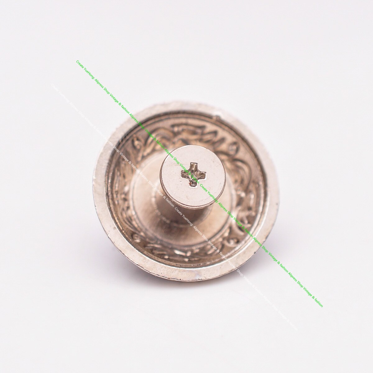 Gör-det-själv läderhantverk turkos sten vintage silvermönster snidad skruvnit nit plånbok dekorationsknappsats 20mm 10 st/lot