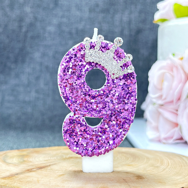 Purple digital birthday candle cake decoration birthday candle: Atrovirens
