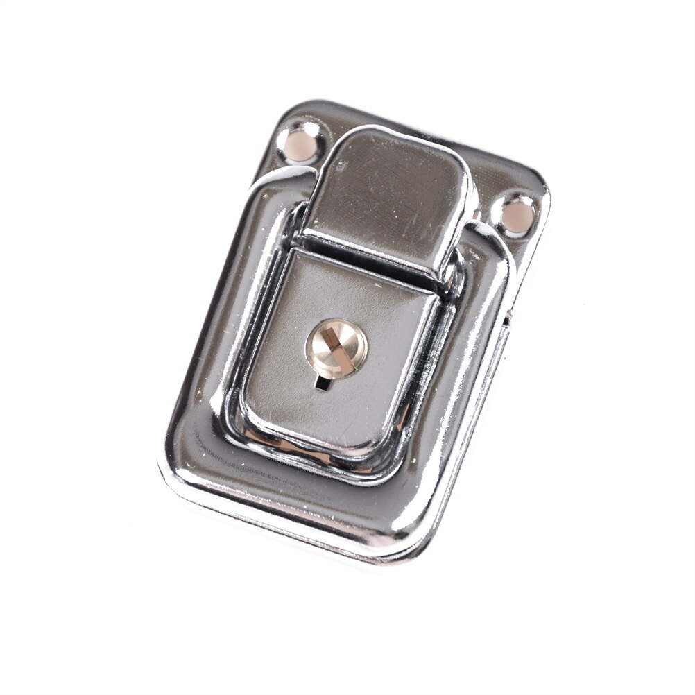 HUXUAN J402 Cabinet Box Square Lock With Key Spring Latch Catch Toggle Locks Mild Steel Hasp For Sliding Door Window Hardware