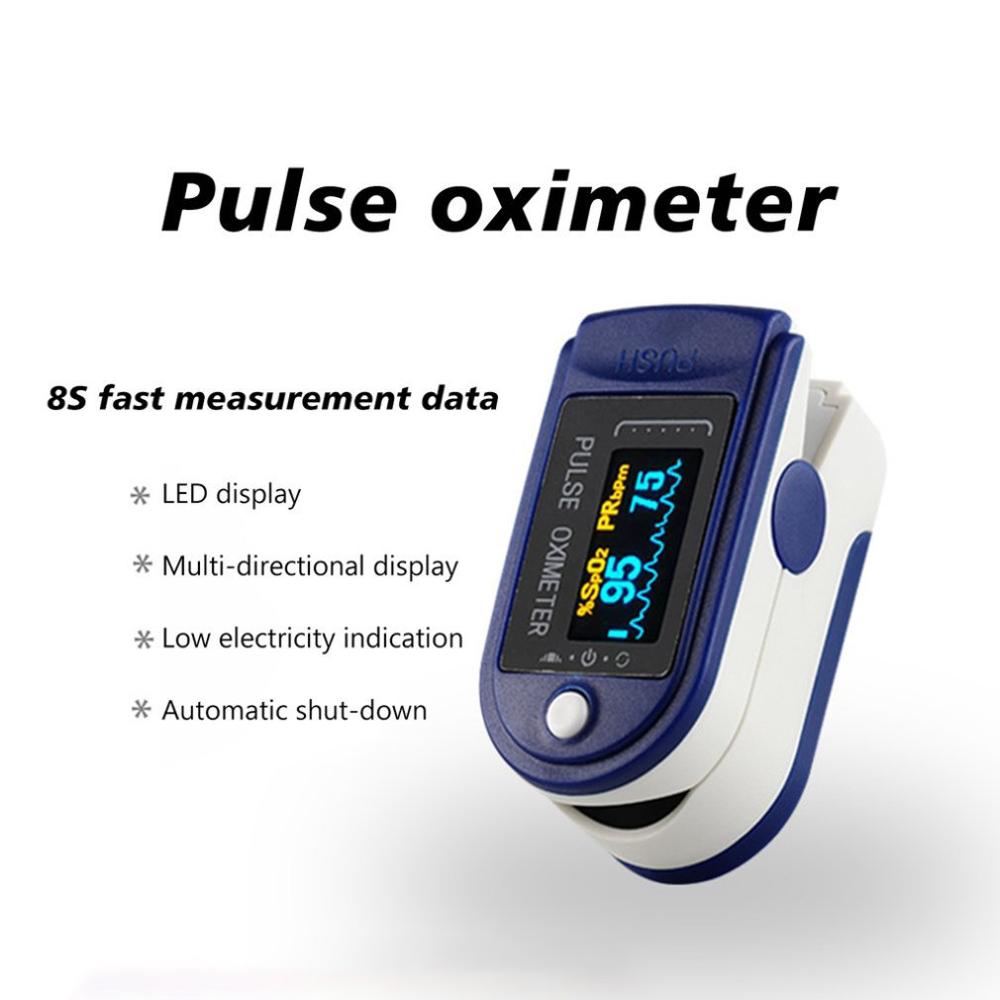 Portable Blood Oxygen Monitor Finger Pulse Oximeter Blood Oxygen Heart Rhythm Saturation Monitor Screen Display