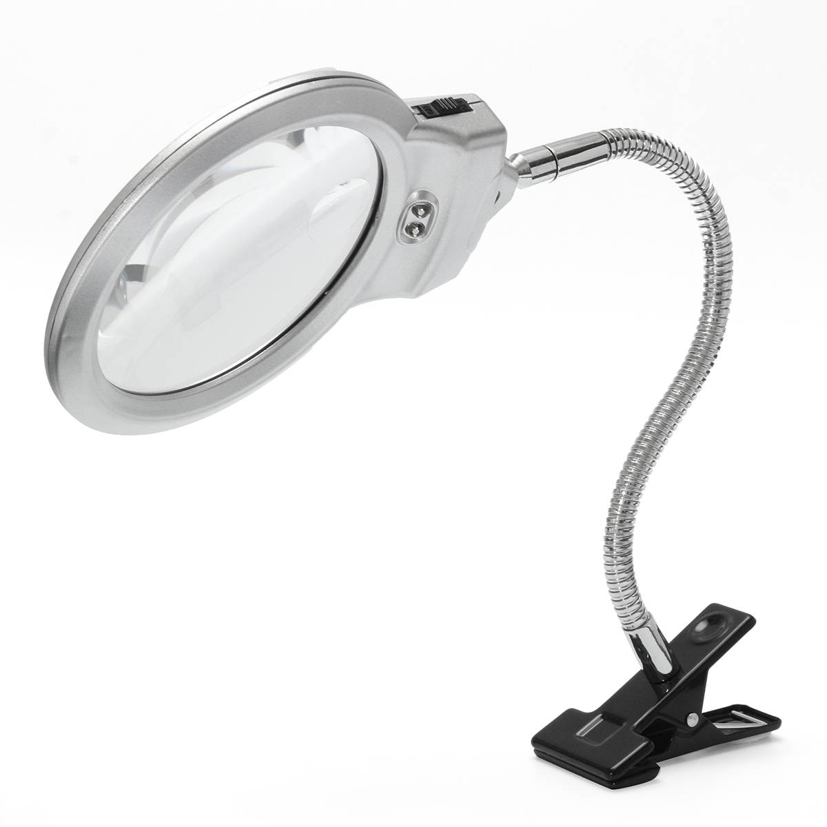 Illuminated Magnifier Magnifying Clip On Desktop Glass Reading Loupe Metal Hose LED Lighted Lamp Top Desk Magnifier With Clamp