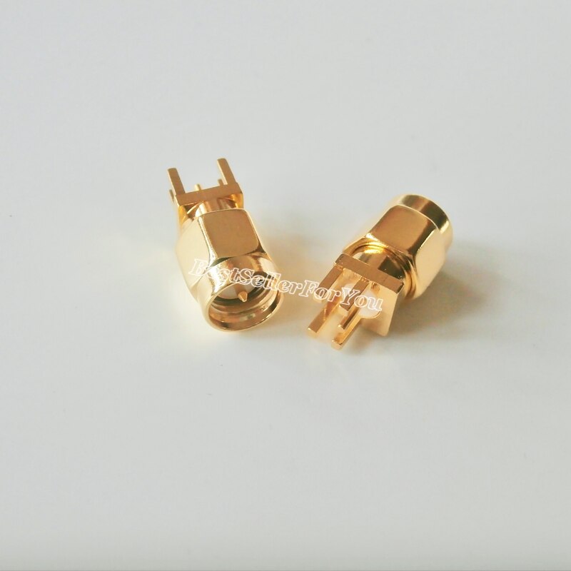 10Pcs Connector SMA Connector Male Plug Solder Edge 1.6mm PCB Clip Mount Straight 5.08mm