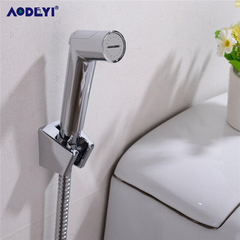 Toilet badeværelse håndholdt bidet spray ble bruser sprøjtesæt flow abs kontrol bærbar shattaf jet douche kit sort/krom