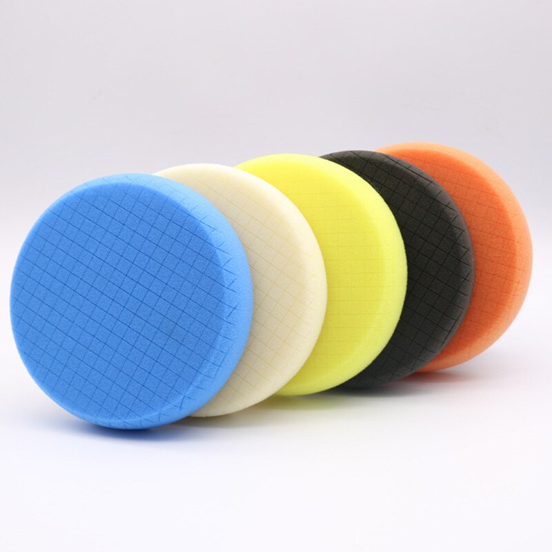 6 Inch 5 Pcs/Set Car Polishing Mesh Polishing Sponge Polishing Wheel Mirror Reduction Car Polishing Self-Adhesive Sponge Wheel