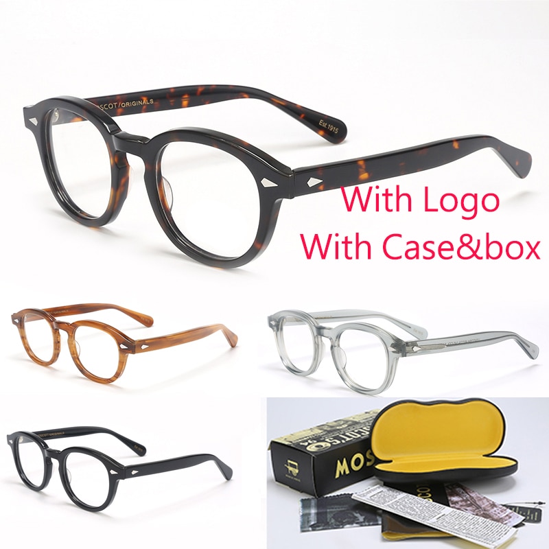 Lunettes Johnny Depp-monture de lunettes pour hommes et femmes, avec boîte et étui d'ordinateur, optique rétro, monture de lunettes, verres transparents