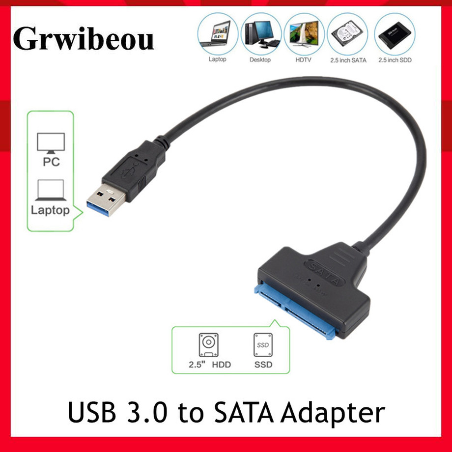 Usb 3.0 Naar Sata Adapter Sata Naar Usb 3.0 Kabel Tot 6 Gbps Ondersteuning 2.5 Inch Externe Hdd Ssd harde Schijf 22 Pin Sata Iii Kabel