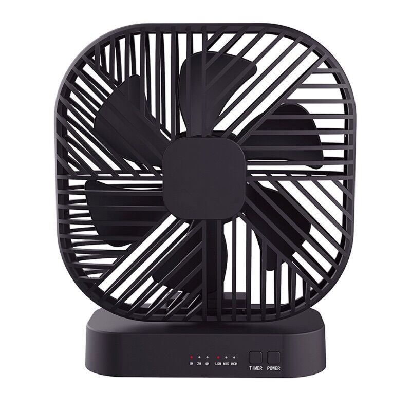 Universal Magnetic Mini Fan USB or 4x AA Battery Powered Desk Fan with 3 Speed Timing Function Personal Fans for Camping Office: Black Standard