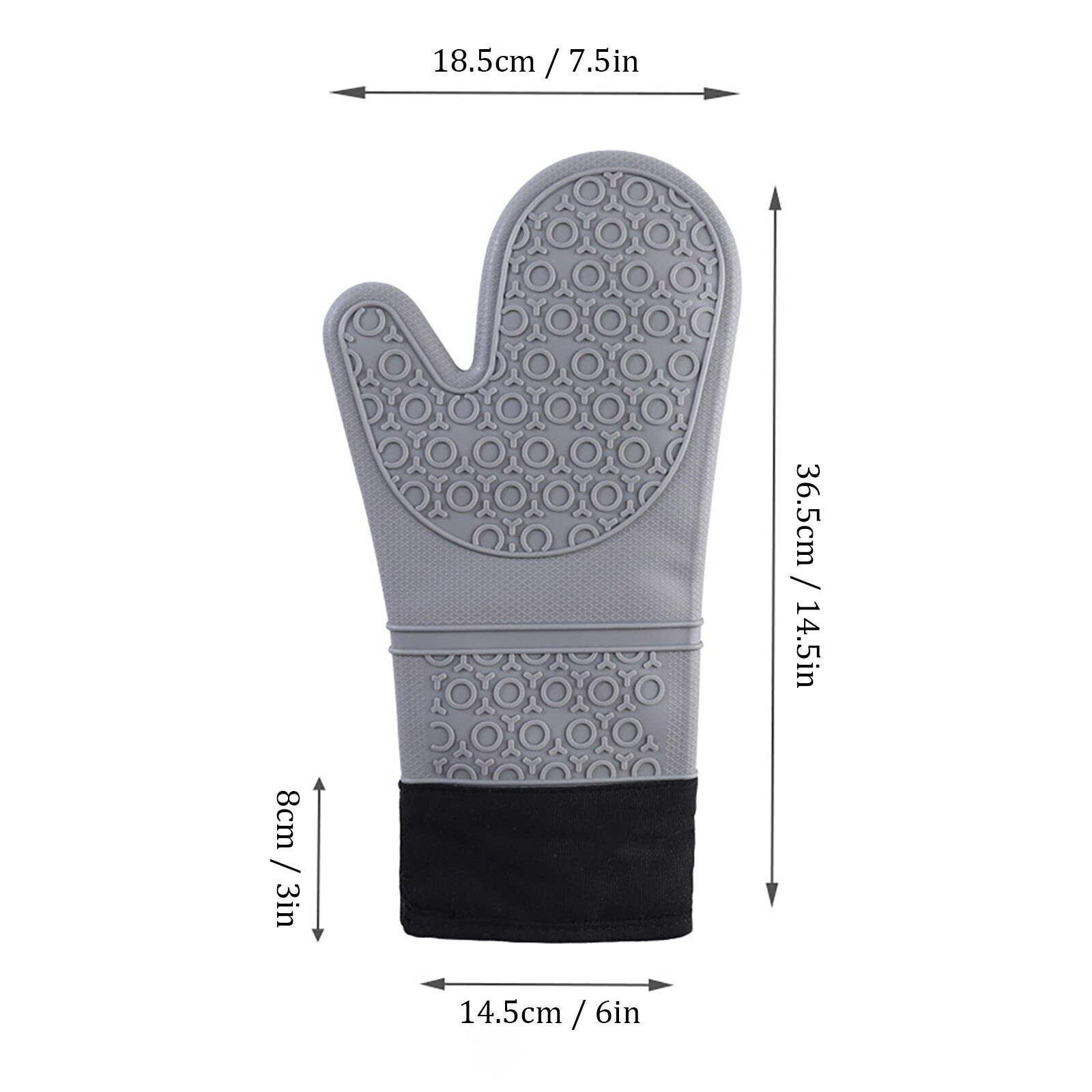 Antislip Siliconen Ovenwant Waterdichte Hittebestendige Keuken Handschoenen Lange Katoenen Bbq Oven Handschoenen Voor Barbecue Koken Bakken