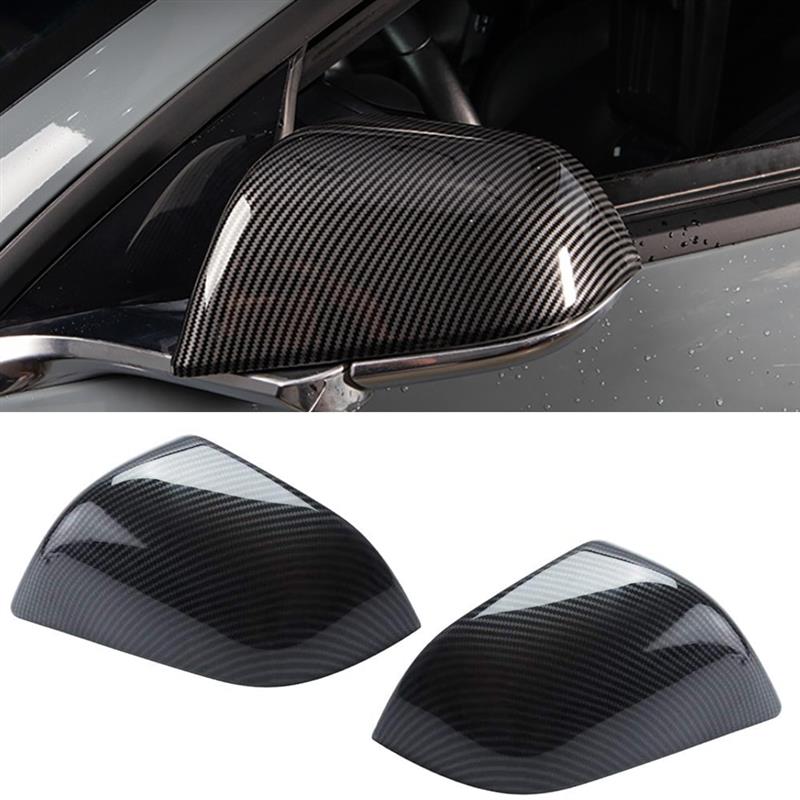 Zijspiegel Cover Plastic Cover Carbon Fiber Buiten Spiegels Cap Vervanging Compatibel Voor Tesla Model 3