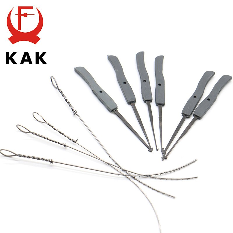 KAK-candado transparente para práctica de corte, candado con llave rota, ganchos de extracción, Juego de Extractor, herramienta de cerrajero, color azul: Just tools