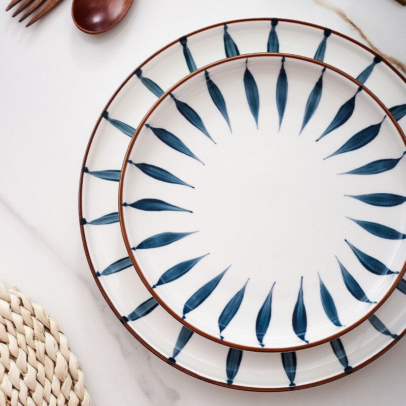 Platos de cerámica PARA CENA, aptos para microondas, horno, lavavajillas, resistentes a los arañazos, vajilla japonesa, platos de porcelana para Cocina