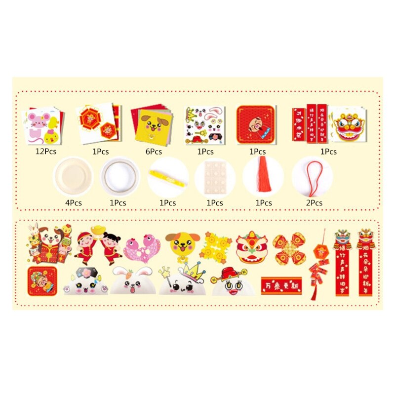 36 Stuks Van Lunar Nieuwjaar Decoraties Inclusief Lente Festival Coupletten Papier Rode Enveloppen Chinese Zegen Raamstickers: B