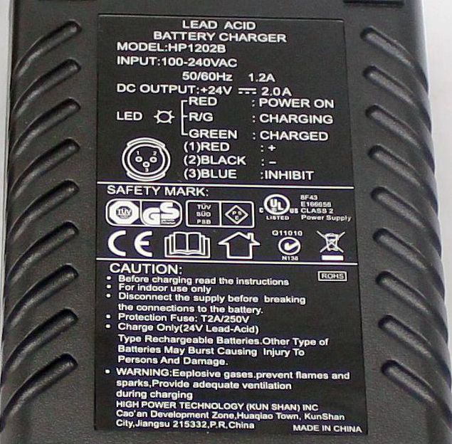 Ul Ce Tuv Highpower 24V 2A Lood-zuur Batterij Oplader Voor Scootmobiel Acculader Power Wheelcharir Lader HP1202B