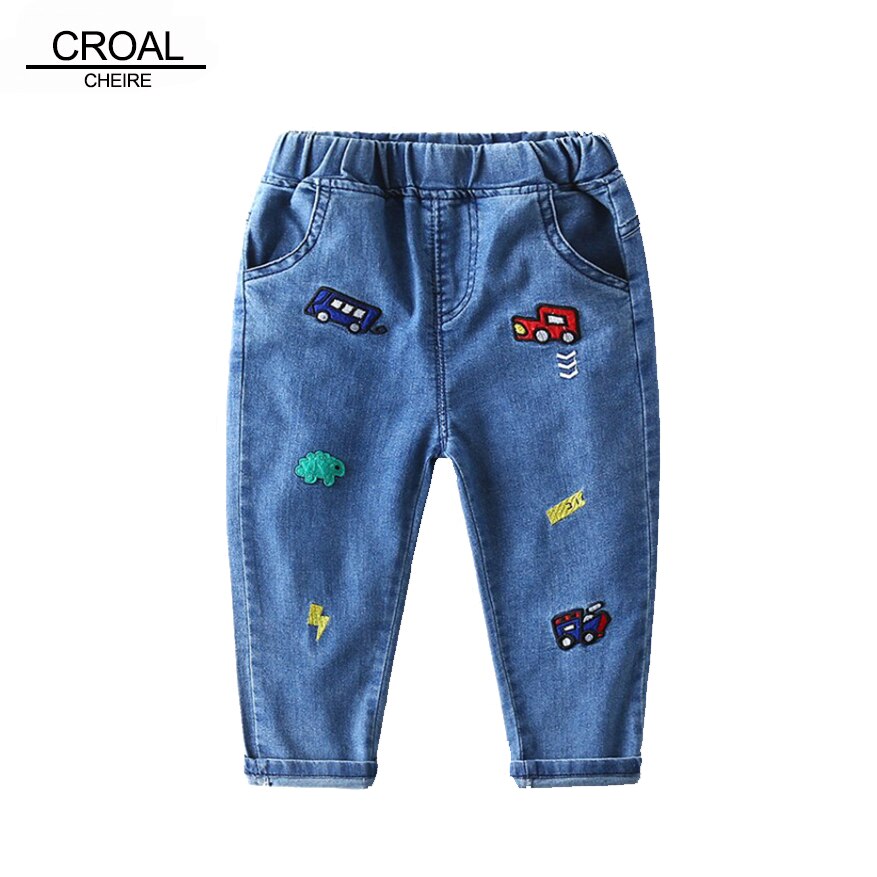 CROAL CHERIE Spring pantaloni per bambini Jeans per bambini Baby Toddler Cute Car comodo abbigliamento per bambini pantaloni per bambini per ragazzi