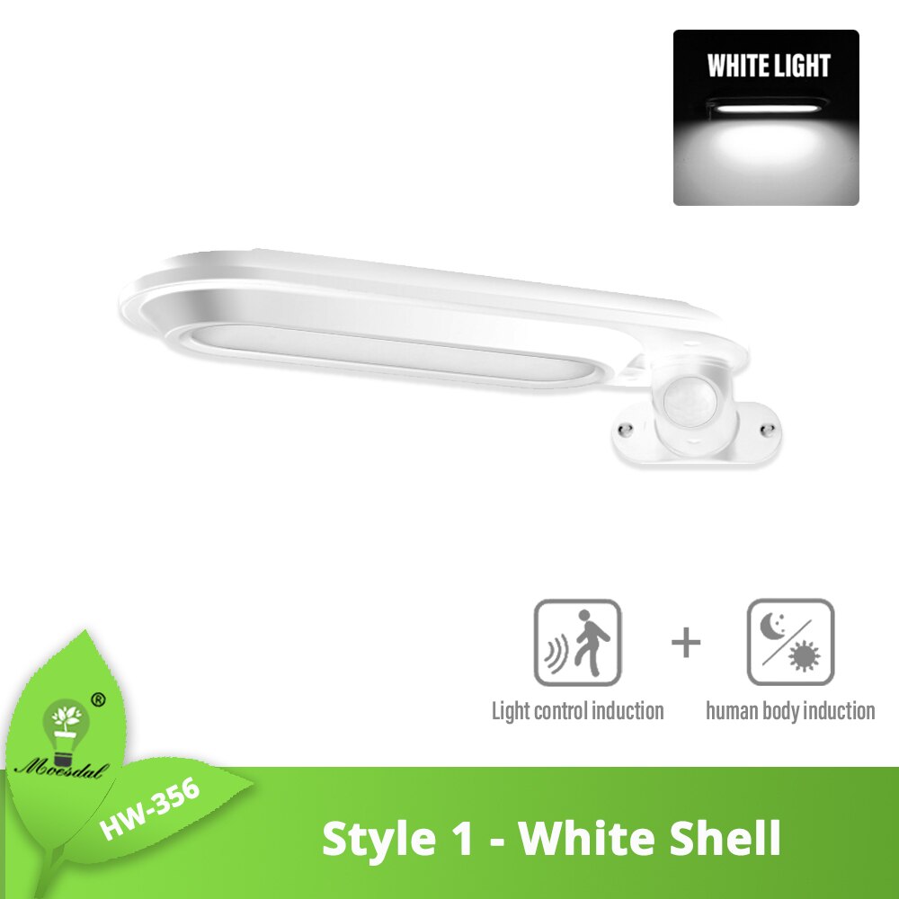 Outdoor Solar Wall Light Street Light, OutdoorWaterproof, Motion Sensor, Security Lighting for Garden, Yard, Path, 4 Modes: Style1-White-W / 1PCS
