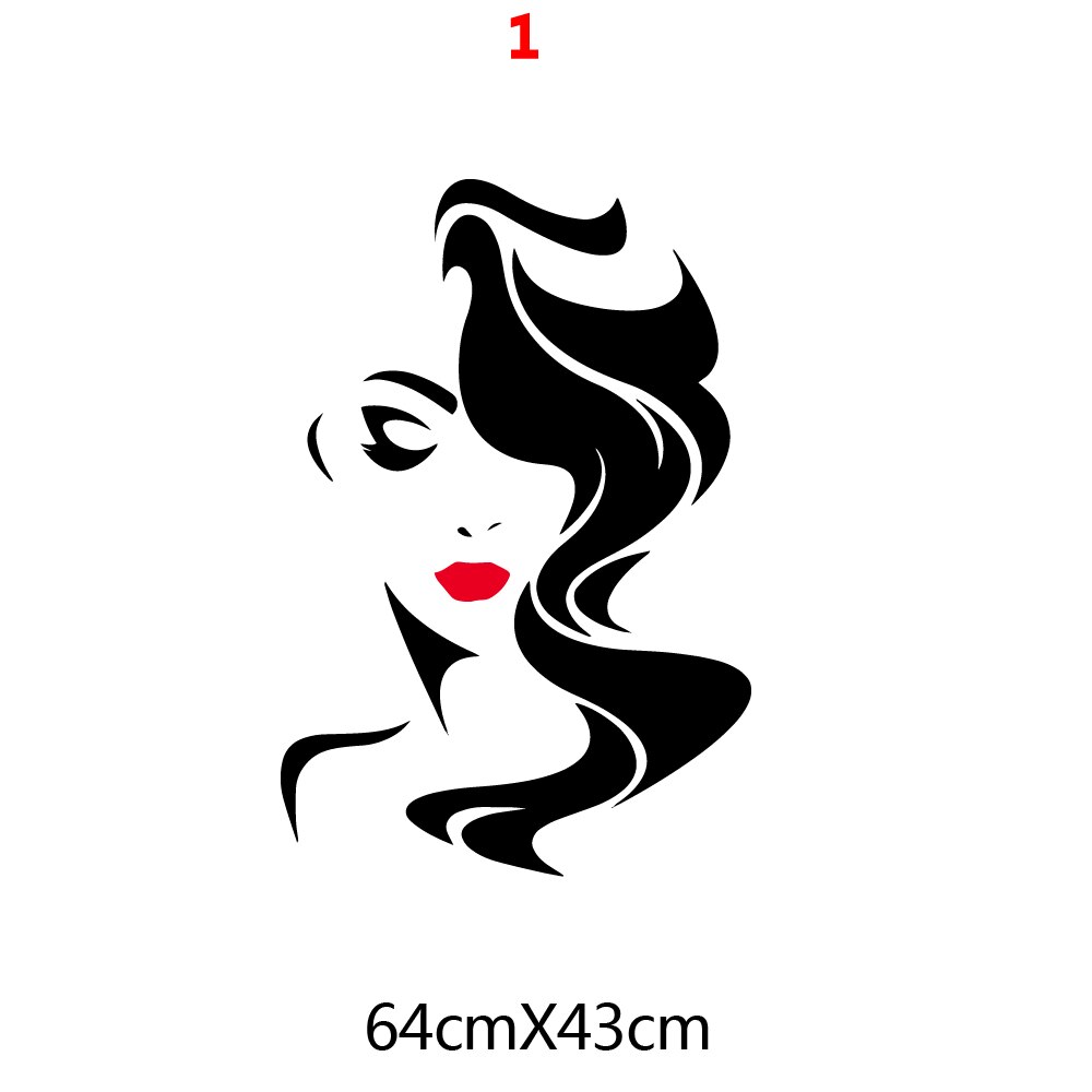 Skønhedssalon salon læbestift øjne vinyl wallsticker tapet til skønhedssalon piger soveværelse indretning vægmaleri plakat citater make up: 1