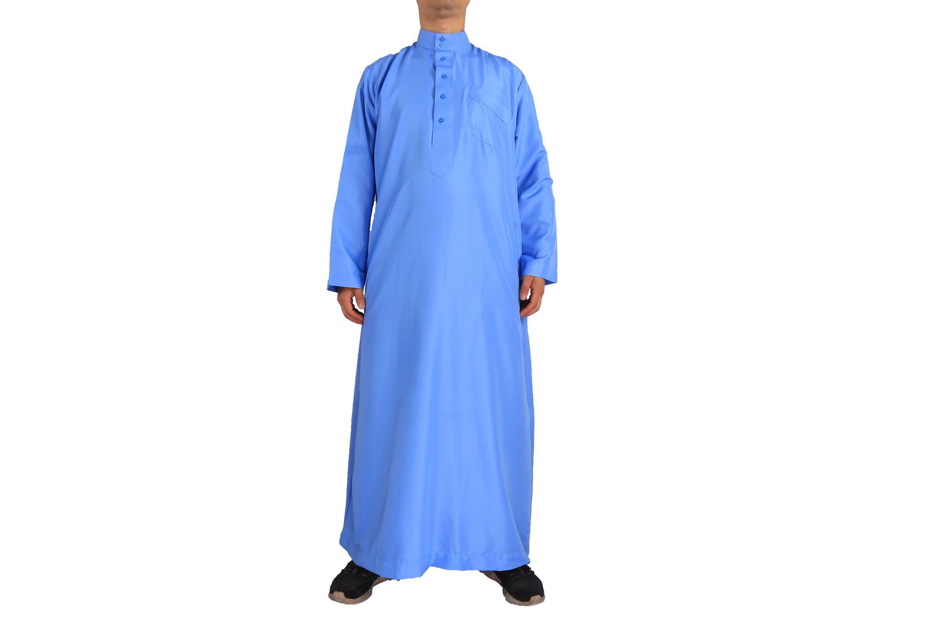2025 Mannen Moslim Mode Lange Mouw Abaya Saudi Arabische Effen Kleur Losse Kaftan Bescheiden Gewaad Mannen Musulman Kostuums Jubba Thobe: L / Multicolor