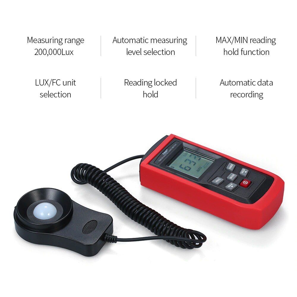 TASI Mini luminomètre LCD portable photomètre numérique luxmètre compteur de lumière 0-199999 Lux luminance mètre numérique LUX