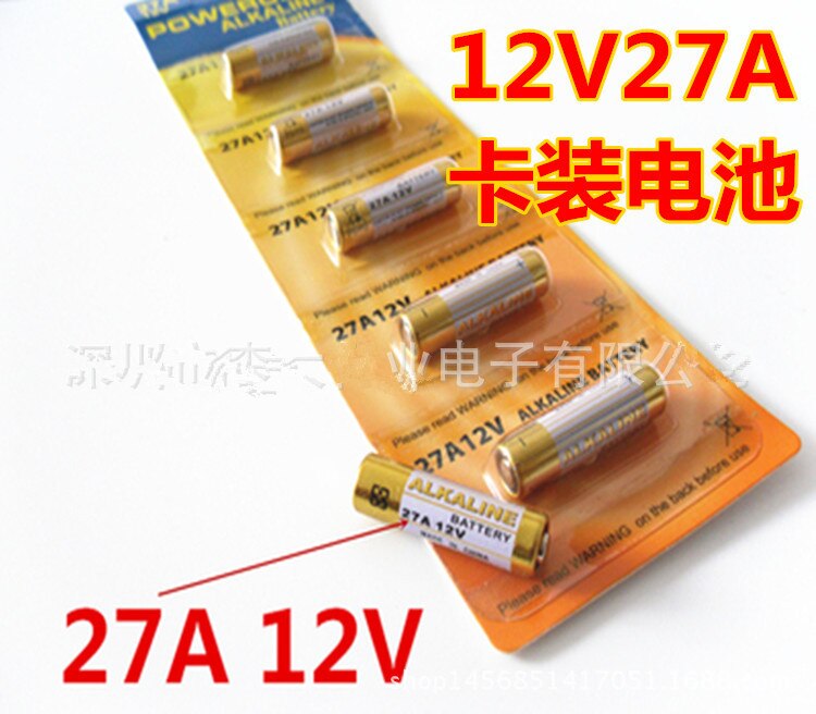 5 Pcs 12V 27A Alkaline Batterij G27A MN27 MS27 GP27A A27 L828 V27GA ALK27A A27BP K27A VR27 R27A Voor deurbel Alarm Afstandsbediening