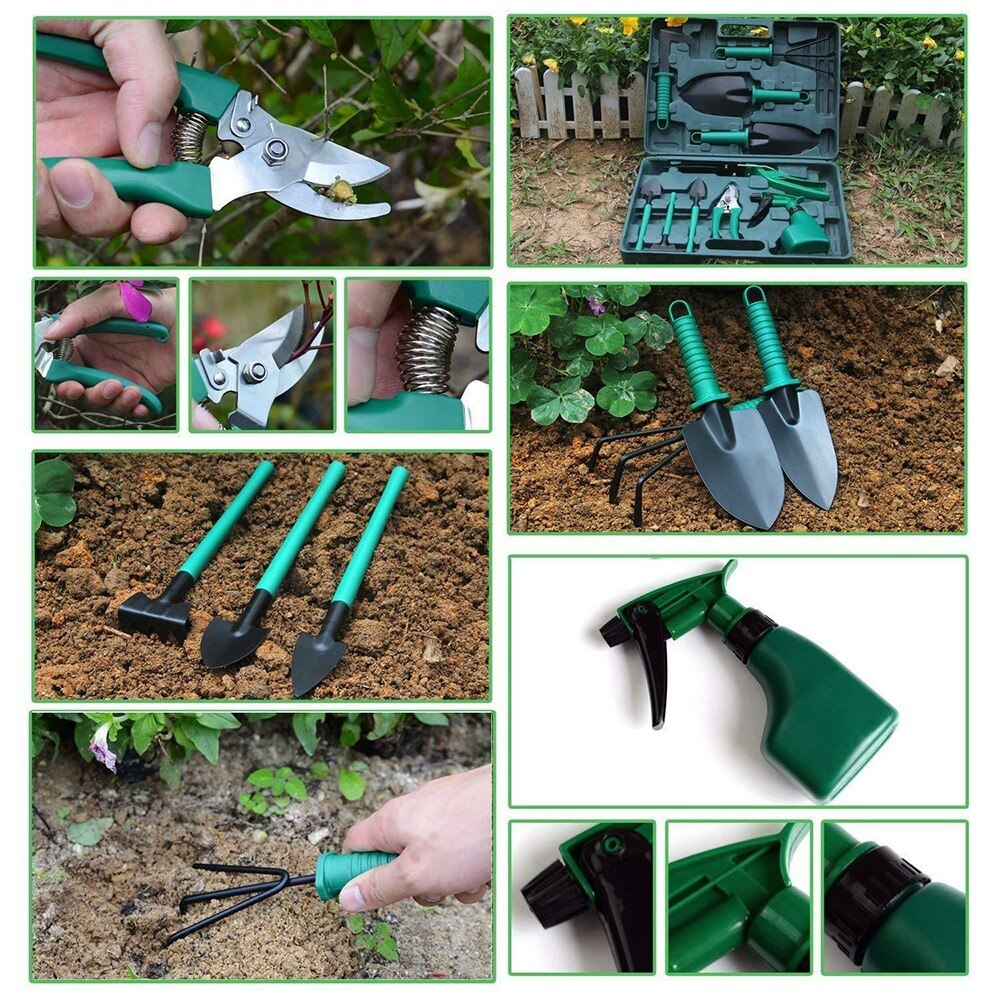 5 pièces/10 pièces ensembles d'outils de jardin pelle de plantation sécateurs râteau vaporisateur bouteille jardinage ensemble d'outils de plantation horticole