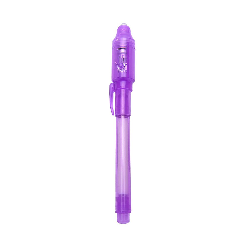 Bolígrafo de tinta Invisible con luz UV negra, , 2 en 1, de seguridad, subrayadores de 13,3 cm, 1 ud.: Púrpura