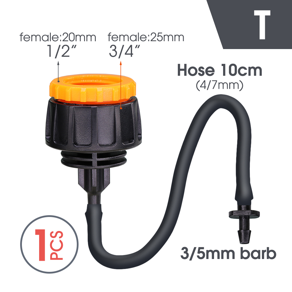 MUCIAKIE 10–100 m Gewächshaus-Tropfbewässerungsset 4-Wege-3/5-mm-Tropfpfeil 2-Wege-Absender-Bewässerungssystem für Topfgartenrasen 1 l/h: Rosa
