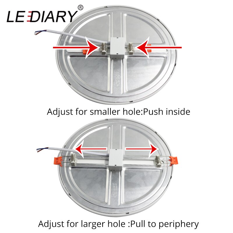 LEDIARY 100V-240V 6W 20W LED Spot Panel Light Cut Hole Adjustable 50mm to 210mm SMD Driverless Downlights Recessed Ceiling Lamp