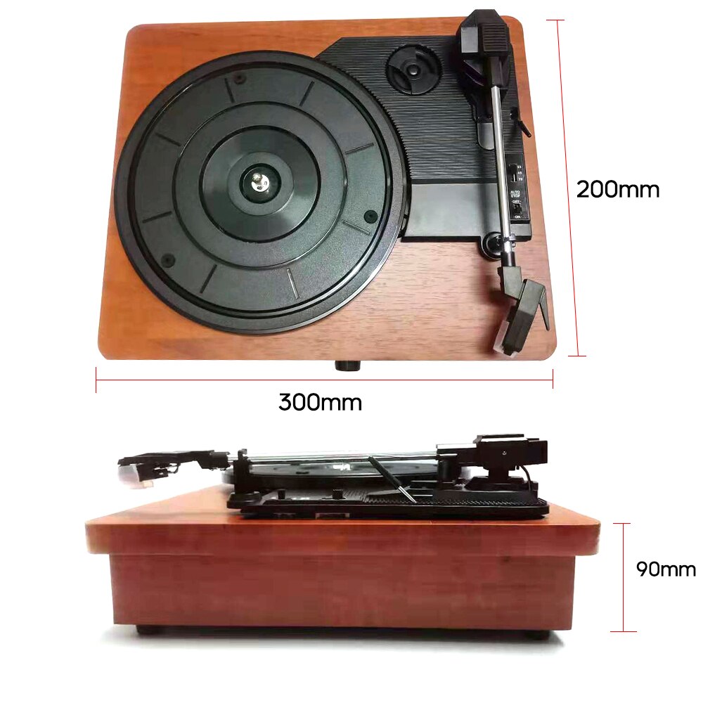 33 45 78 RPM Portable Retro Gramophone Vinyl Record Player Vintage Classic Turntable Phonograph with Built-in Stereo Speakers