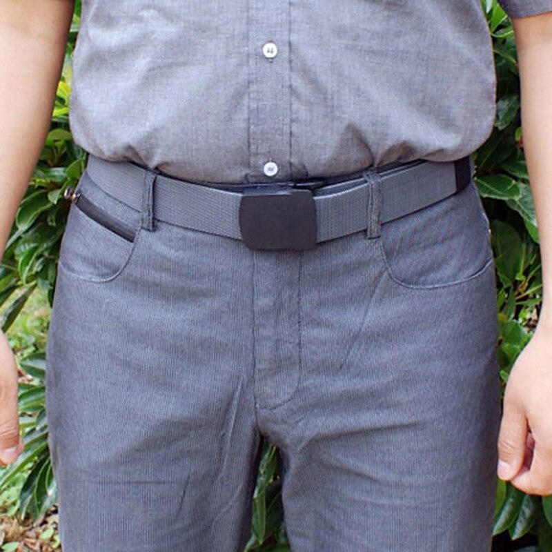 Elastiske bælter kvinder mænd usynlig talje bælte til jeans bukser justerbart spænde bælte unisex voksne matchende ensfarvet kanvas