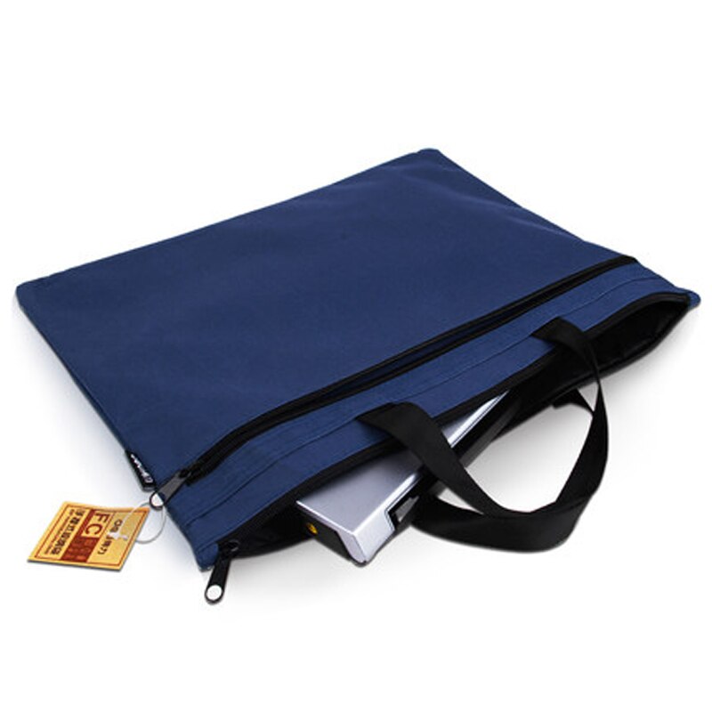 Deli 1pcs portable file bag A4 data storage bag zipper briefcase canvas multi layer business bag file bag