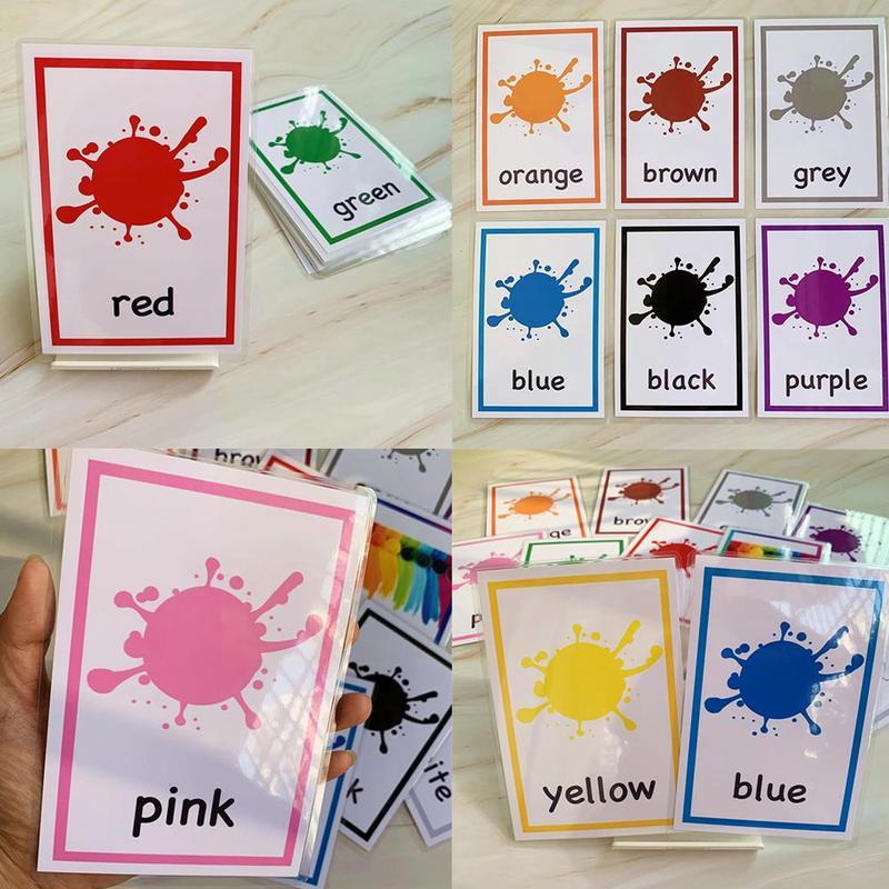 12pcs/set Montessori English Learning Word Cards Children Educational Toys Game Kids English Memory Early Color Flashcards P2l6