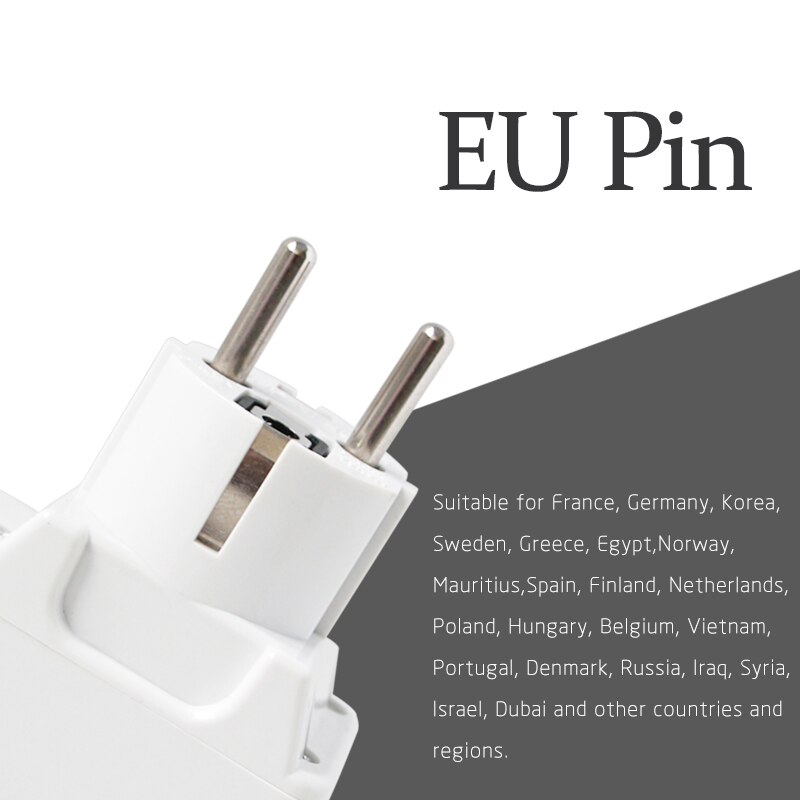 1 PC Universal UK US AU to EU AC Power Socket Plug Travel 250V 6A Electrical Charger Adapter Converter With Switch