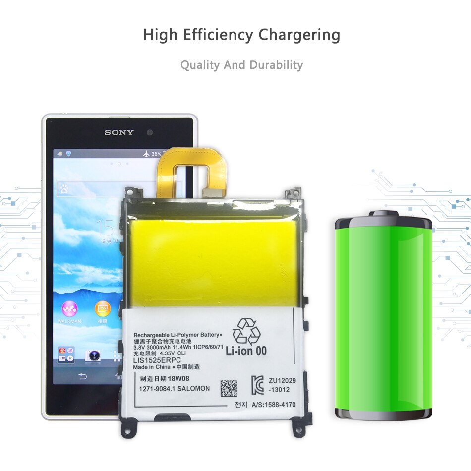 3000mAh LIS1525ERPC Replacement Battery for Sony Xperia Z1 L39h Honami SO-01F C6902 C6903 C6943 +Tracking Number