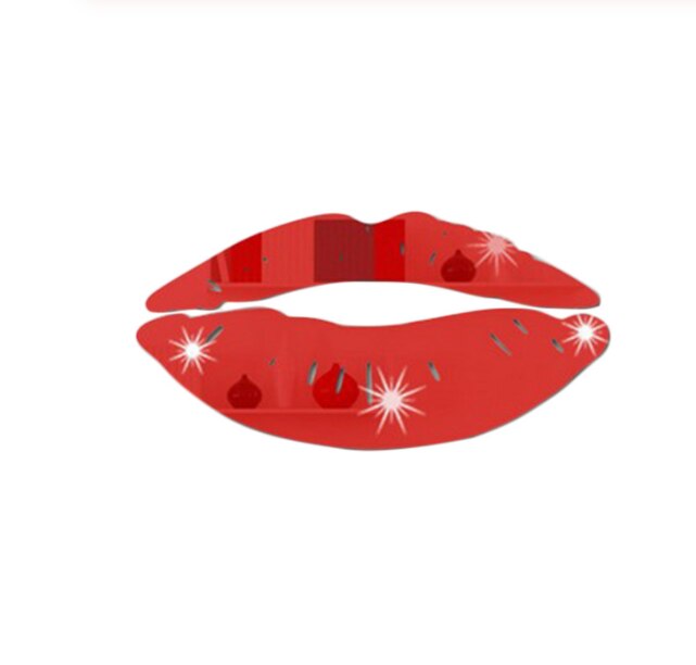 Decorative 3D DIY Mirror Sticker Removable Self-Adhesive Lips Mirror Wall Stickers Decal Art PVC Home Room Decoration: red