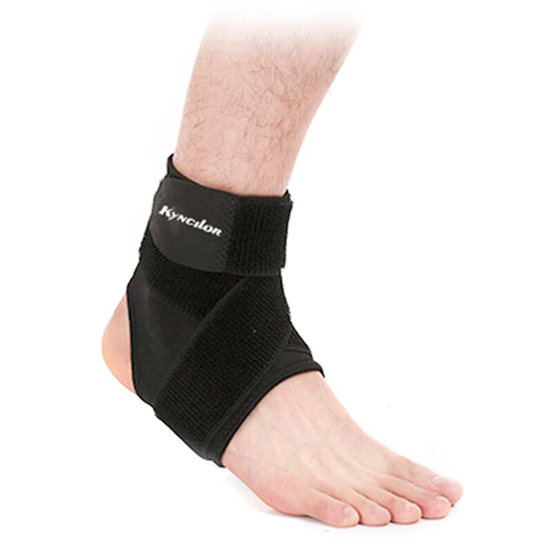 Ankelbeskytter elastisk bandage wrap ærme bøjle polyester ankel støtte basketball fod sport lindring smerte nakefit tobilleras: Sort / M