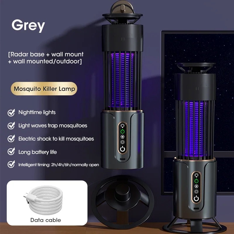 Muggen Killer Lamp Mute Anti-Muggen Lamp Oplaadbare Elektronische Muggen Killer Muggenmelk Timing Modus op drie niveaus: Paars