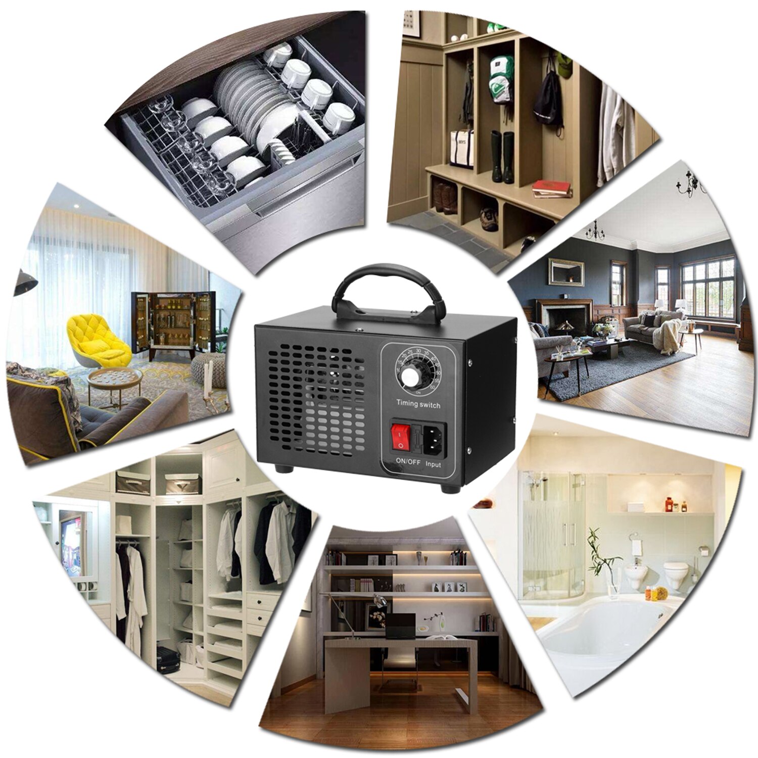 32g/h Portable Ozone Machine Generator Air Filter Purifier with Timing Switch Ozonizer Ozonator for Home Car Formaldehyde