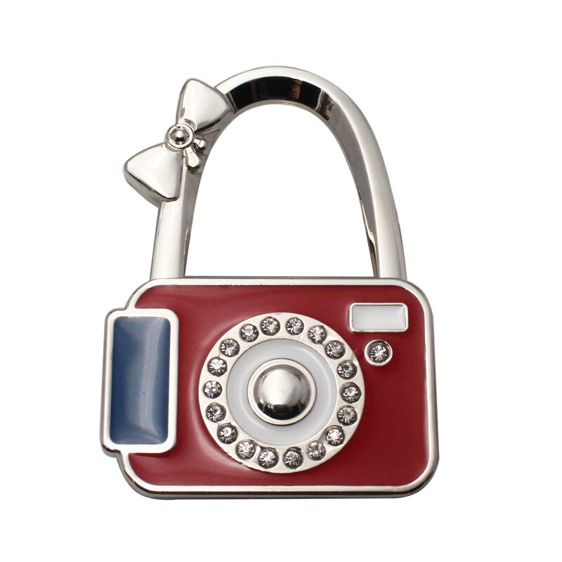Tasche Haken Kamera Modellierung Haken Metall Spurlose Gummi Anti Unterhose Tasche Haken Büro Schreibtisch Tasche Haken Magnetische Haken: rot