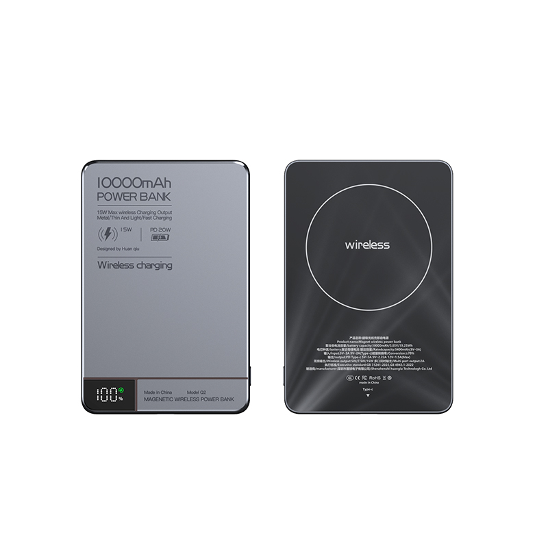 PowerBank magnetico senza fili portatile da viaggio Ricarica rapida Batteria esterna digitale ad altissima capacità PowerBank per iPhone Magsafe: Argento / 10000mAh