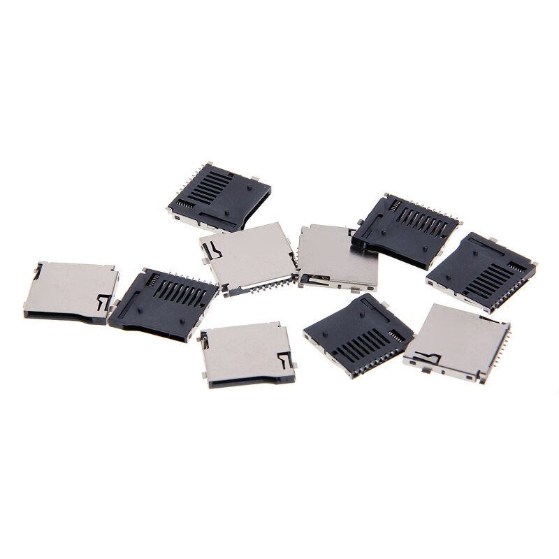 10PCS Push-Push Type TF Micro SD Card Socket Adapter Automatic PCB Connector