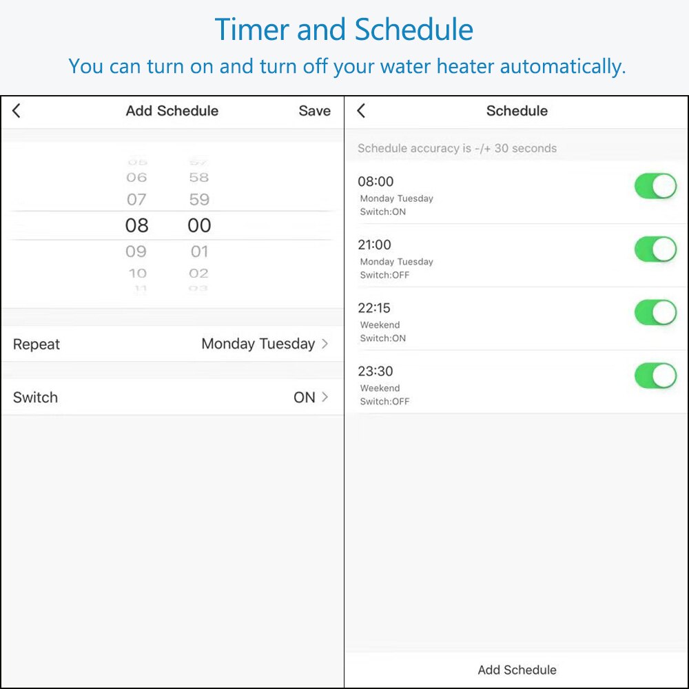 Tuya EU/US Wifi Boiler Smart Switch 20A 4400w with Timer Function Smart Life Water Heater Switch Work For Alexa Google Home