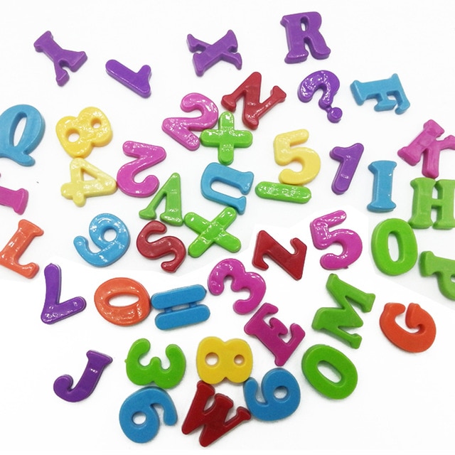 26 stykker 3.5cm engelsk alfabet nummer køleskabsmagneter plast legetøj børn bogstav cifre læring uddannelse legetøj til børn