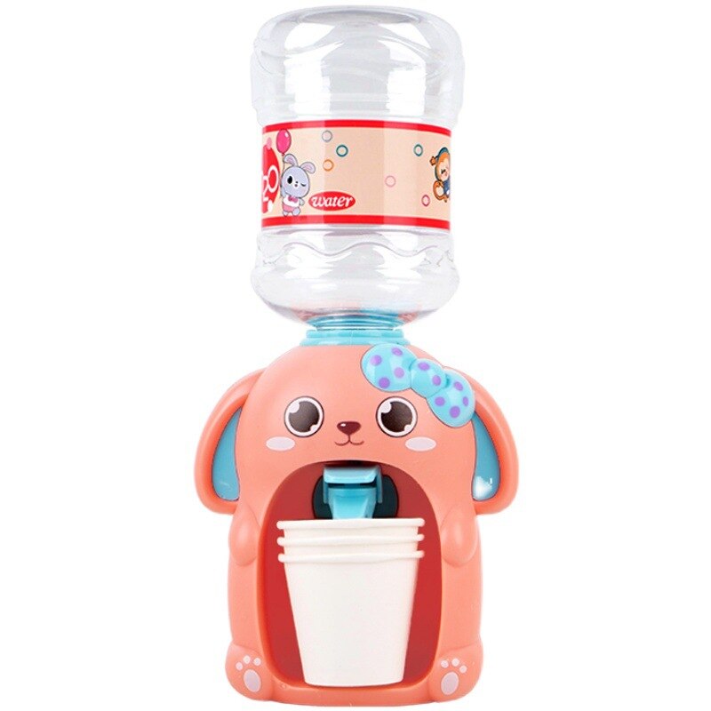Mini Water Dispenser Simulation Appliance for Kids Cute Duck Rabbit Drinking Fountain with LED Water Cooler Juice Maker Machine
