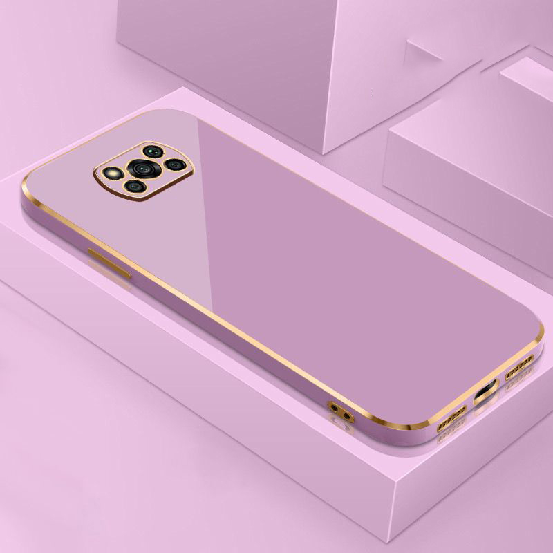 Voor Xiaomi Poco X3 Pro Case Poco X3 Cover Poco X3 NFC Luxe Vierkante Plating Telefoon Case POCO X3 X3 NFC PRO Schokbestendige Achterkant: Aluminium / Bruin