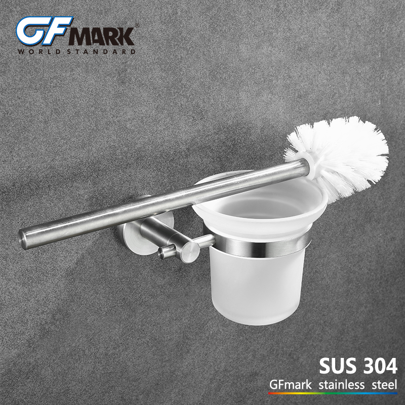GFmark Wc Borstel Houders Met Frosted Glas SUS304 Rvs Escobilla Wc Borstel Houder Badkamer Accessoires