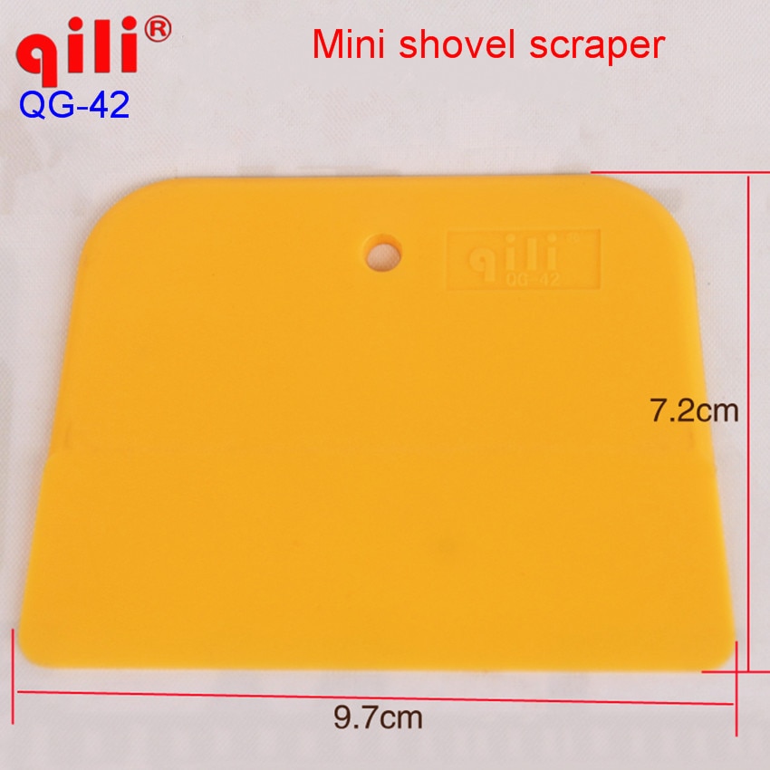 QILI-42 Mini schop schraper 3d carbon vinyl folie gereedschappen geel zuigmond