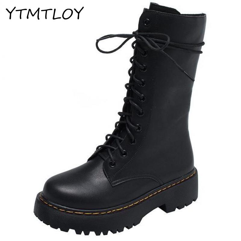 Botas de moto bonitas para mujer, botas de nieve informales combinables, botas negras para otoño e invierno, botas para mujer a media pantorrilla con cierre cruzado