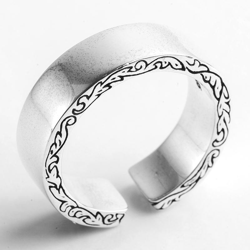 925 Sterling Silver European and American Devil God Eyes Retro Exaggerated Opening Adjustable Men and Women Ring
