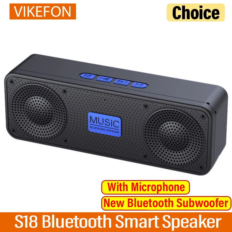 Altavoz inteligente Bluetooth inalámbrico S18 multifuncional con micrófono Audio para teléfono móvil ordenador Subwoofer tarjeta para exteriores Radio